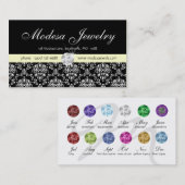 Joodse Visitekaartje Birthstone Damask Diamond (Voorkant / Achterkant)