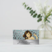 Joodse Visitekaartje Blauwgroen Voman Leopard Silv (Staand voorkant)