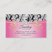 Joodse Visitekaartje SALE Swirls Black Pink Gold (Achterkant)