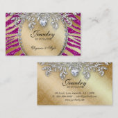 Joodse Visitekaartje Zebra Glitter Pink Gold (Voorkant / Achterkant)