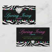 Joodse Visitekaartje Zebra lente Stippen juwelen (Voorkant / Achterkant)