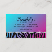 Joodse Visitekaartje Zebra Paarse Blauwe Bow (Achterkant)