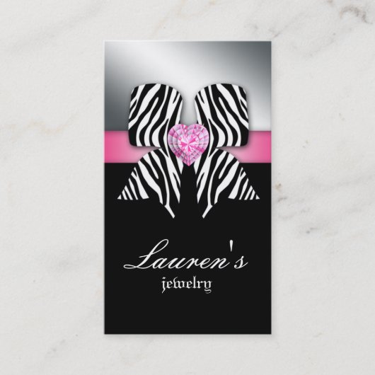 Joodse Visitekaartje Zebra Roze (Voorkant)