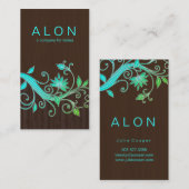 Joodse Visitekaartjes Bloemkapper Blauw T (Voorkant / Achterkant)