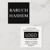 Joodse Visitekaartjes - Square Baruch Hashem (Voorkant / Achterkant)