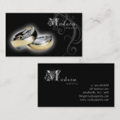 Joodse Visitekaartjes Verloving Rings Black (Voorkant / Achterkant)