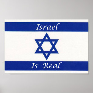 joodse vlag - Israël is echt - Hebreeuwse Israëlis Poster