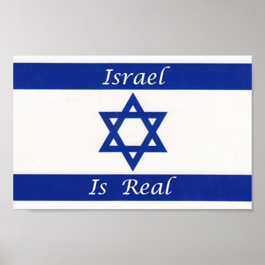 joodse vlag - Israël is echt - Hebreeuwse Israëlis Poster (Voorkant)