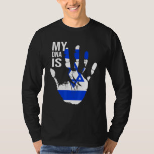 joodse vlag Israël vlag vlag mijn DNA is joodse gr T-shirt