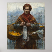 joodse vrouw die Sinaasappels  kunst verkoopt Poster (Voorkant)