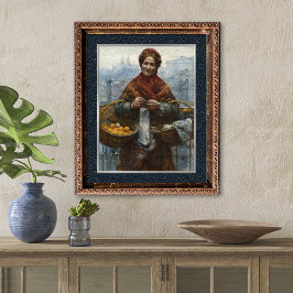 Joodse Vrouw Verkopen Sinaasappels  Kunst Print