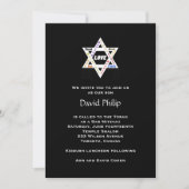 Joodse waarden Zwarte Bar/BBT Mitzvah Uitnodiging (Voorkant)