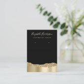 Joodse weergave Glitter Gold Foil Black Visitekaartje (Staand voorkant)