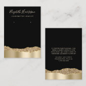 Joodse weergave Glitter Gold Foil Black Visitekaartje (Voorkant / Achterkant)