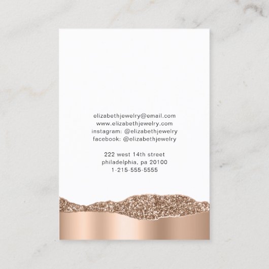 Joodse weergave Glitter Roos Gold Foil Visitekaartje (Achterkant)