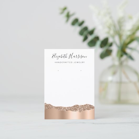 Joodse weergave Glitter Roos Gold Foil Visitekaartje (Staand voorkant)