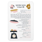 Joodse zegeningen na Meal Al haMichya in het Hebre Magneet (Verticaal)