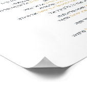 Joodse zegeningen na Meal Al haMichya in het Hebre Poster (Hoek)
