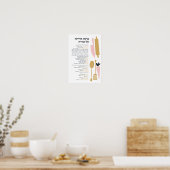 Joodse zegeningen na Meal Al haMichya in het Hebre Poster (Keuken)