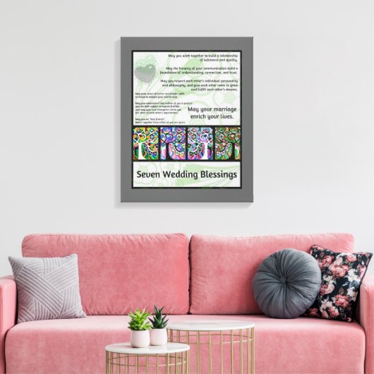 Joodse zevenwijdige weduwenboom van Life Hamsa Canvas Afdruk (Insitu (Woonkamer))