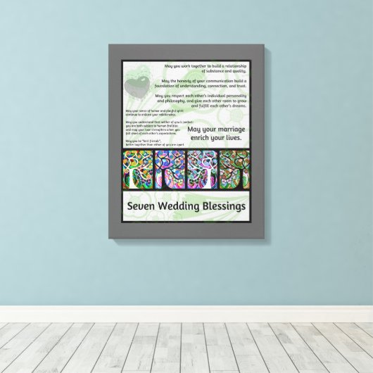 Joodse zevenwijdige weduwenboom van Life Hamsa Canvas Afdruk (Insitu (Houten vloer))