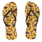 Joodvlinders en libellen op geel teenslippers (Voetbed)