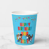 JOOLS TV ®️ Blue 8 oz Paper Cups Papieren Bekers (Achterkant)