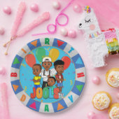 JOOLS TV ®️ Blue 9 in Round Paper-Borden Papieren Bordje (Feest)