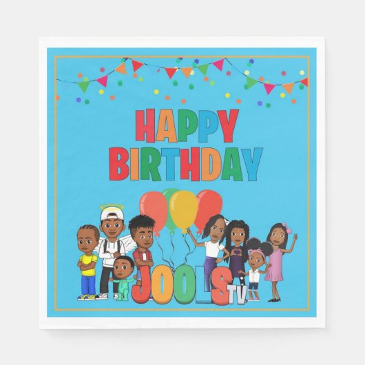 JOOLS TV ®️ Blue Paper 6.5 in Napkins Servet (Voorkant)