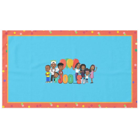 JOOLS TV ®️ Blue Tablecloth Tafelkleed (Voorkant (Horizontaal))