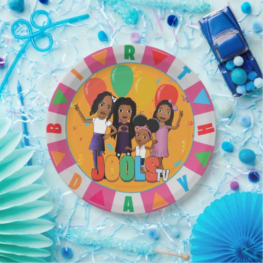 JOOLS TV ®️ Roze 9 in Bord met rond papier (Feest)