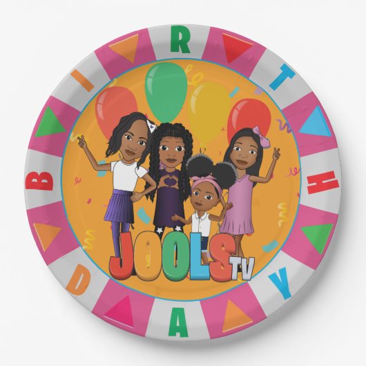 JOOLS TV ®️ Roze 9 in Bord met rond papier (Voorkant)