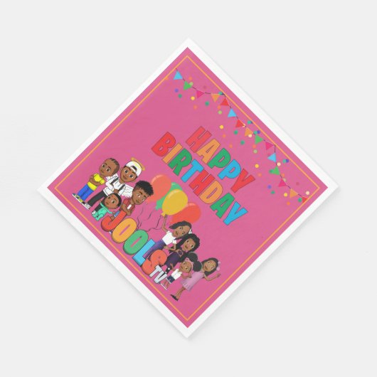 JOOLS TV ®️ Roze Papier 6.5 in Napels Servet (Hoek)