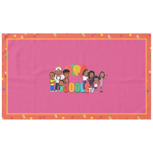 JOOLS TV ®️ Roze tablet Tafelkleed (Voorkant (Horizontaal))