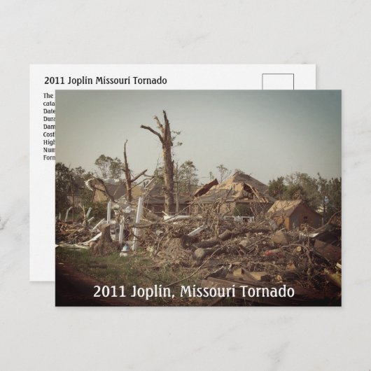 Joplin tornado 2011 in Missouri Briefkaart (Voorkant / Achterkant)