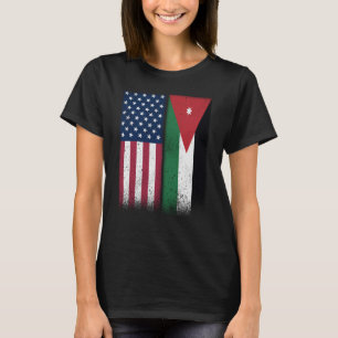 Jordaanse Amerikaanse vlaggen uit Jordanië - Veren T-shirt