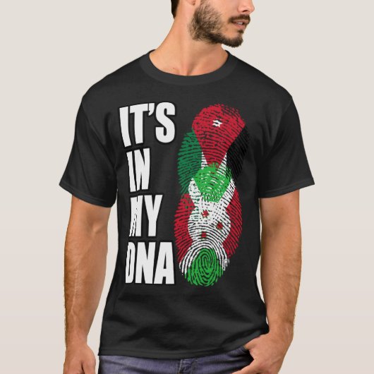 Jordaanse en Burundese mix DNA erfgoed vlag T-shirt (Voorkant)