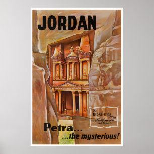 Jordaanse muurkunst Midden-Oosten Petra Reisposter Poster