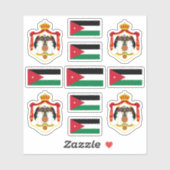 Jordaanse nationale symbolen/wapenschild en vlag sticker (Vel)