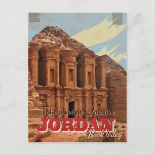 Jordaanse vakantie Klassieke Reisposter. Briefkaart