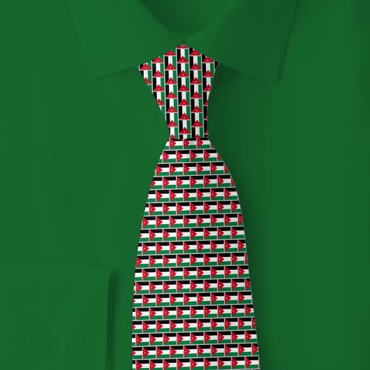 Jordaanse Vlag Baksteenpatroon Stropdas