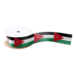 Jordaanse vlag en Jordanië, reizen, vakantie/spor Satijnen Lint