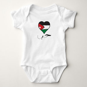 Jordaanse Vlag Hart Arabische Kalligrafie "Liefde" Romper