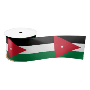 Jordaanse vlag & Jordanië reizen, vakantie/sport Satijnen Lint