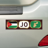 Jordaanse Vlag Landkaart Code Bumpersticker (Op auto)