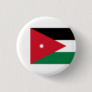 Jordaanse vlag, Vlag van Jordanië Ronde Button 3,2 Cm