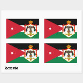 Jordaanse vlag & wapen, vlag van Jordanië Rechthoekige Sticker (Vel)