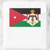 Jordaanse vlag & wapen, vlag van Jordanië Rechthoekige Sticker (Tas)