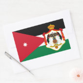 Jordaanse vlag & wapen, vlag van Jordanië Rechthoekige Sticker (Envelop)