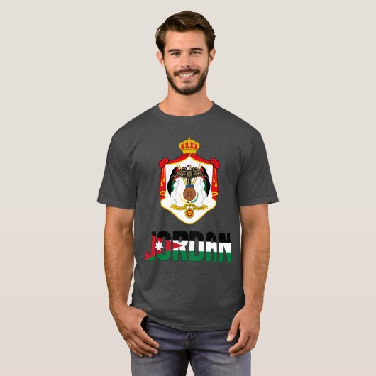 Jordaanvlag en wapenschild t-shirt (Voorkant volledig)